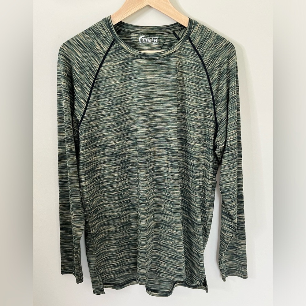 Zyia Active Long Sleeve Top Size Medium Green Yellow